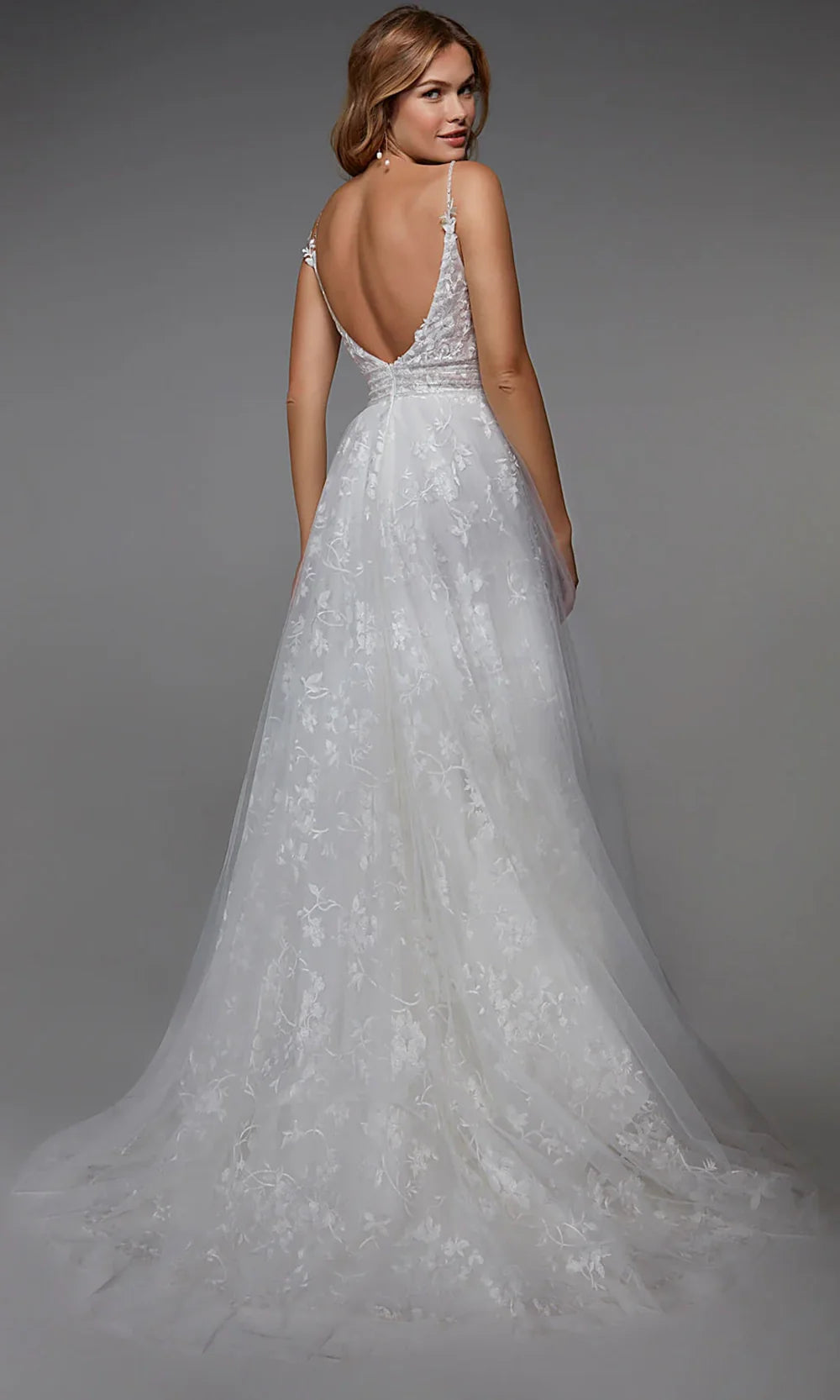 Alyce Paris 7036 - Embroidered Tulle Beaded Waist Bridal Dress Wedding Dresses