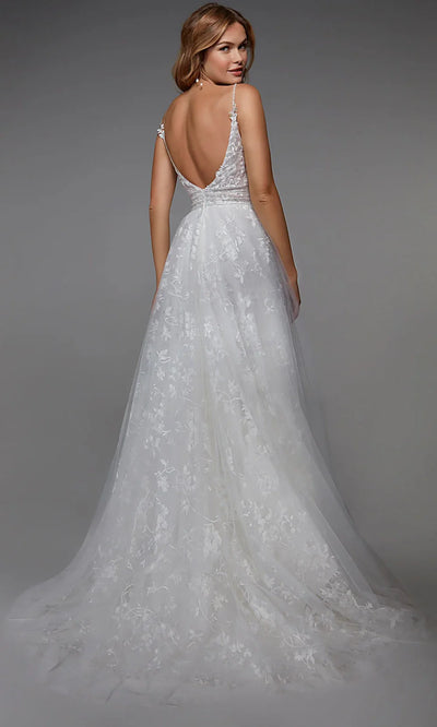 Alyce Paris 7036 - Embroidered Tulle Beaded Waist Bridal Dress Wedding Dresses