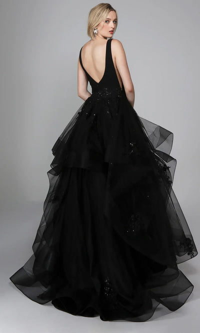 Alyce Paris 7040 - Ruffle Skirt Plunging V-Neck Ballgown Ball Gowns