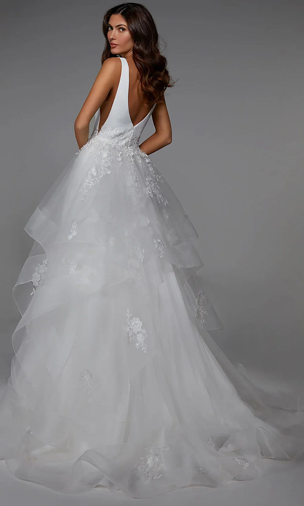 Alyce Paris 7040 - Ruffle Skirt Plunging V-Neck Ballgown Ball Gowns