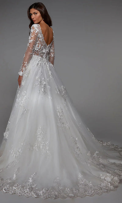 Alyce Paris 7046 - Illusion Neckline Lace Wedding Gown Wedding Dresses