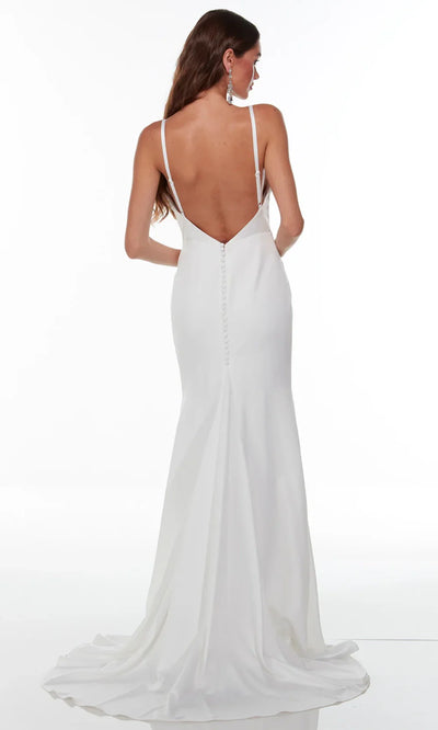 Alyce Paris 7051 - Spaghetti Strap Backless Sheath Gown Wedding Dresses