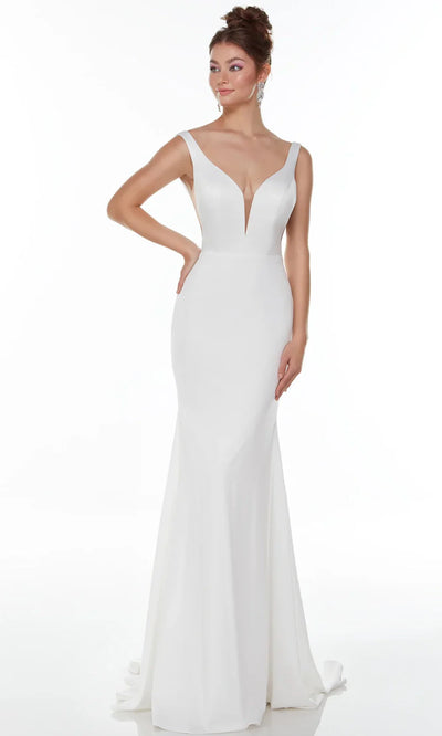 Alyce Paris 7052 - Low V-Back Minimalist Bridal Gown Wedding Dresses