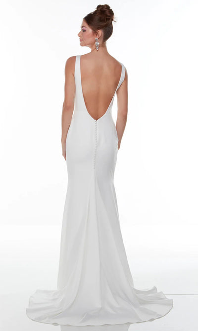 Alyce Paris 7052 - Low V-Back Minimalist Bridal Gown Wedding Dresses