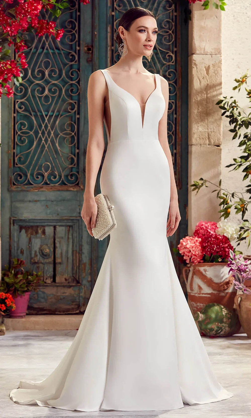 Alyce Paris 7052 - Low V-Back Minimalist Bridal Gown Wedding Dresses