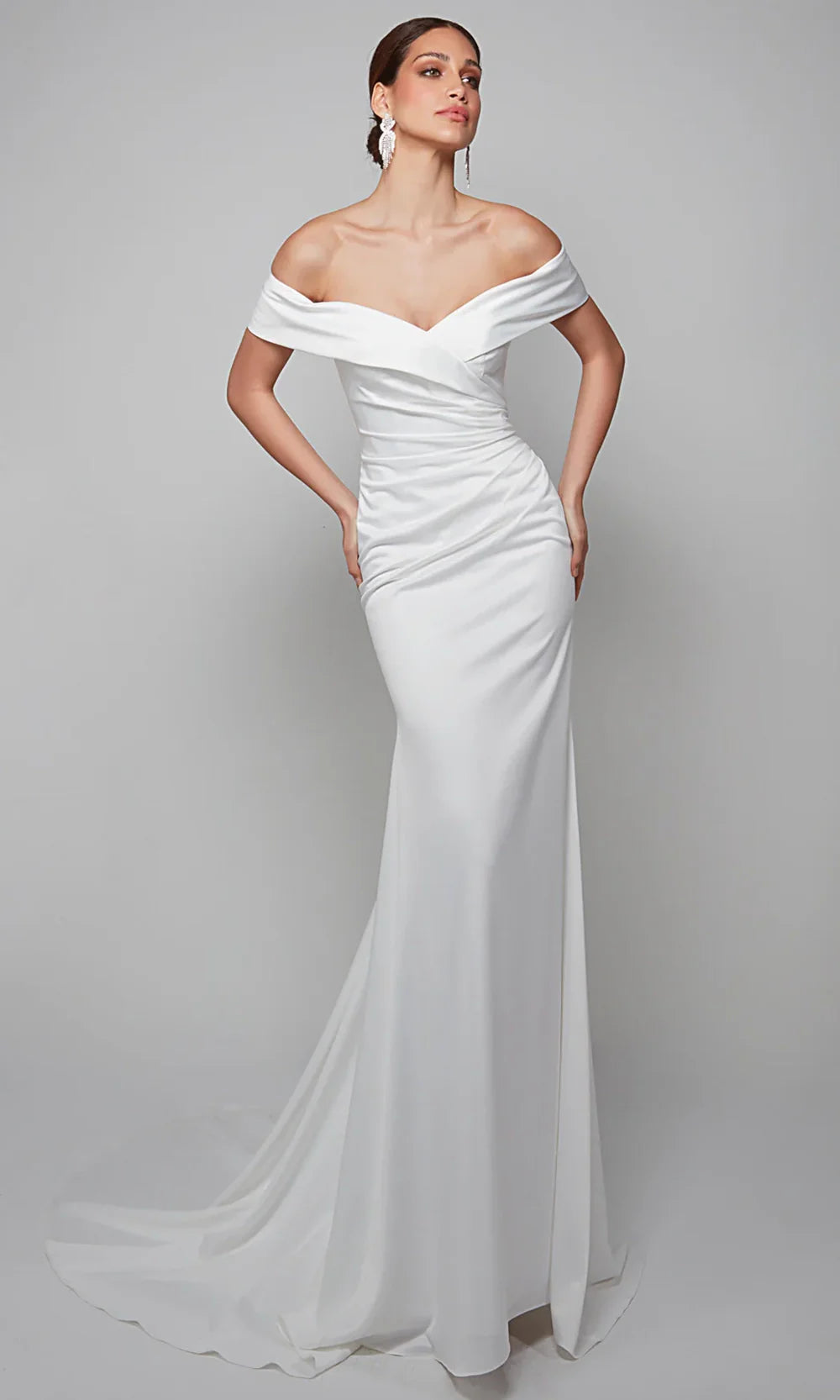 Alyce Paris 7059 - Ruched Satin Fitted Bridal Gown Wedding Dresses