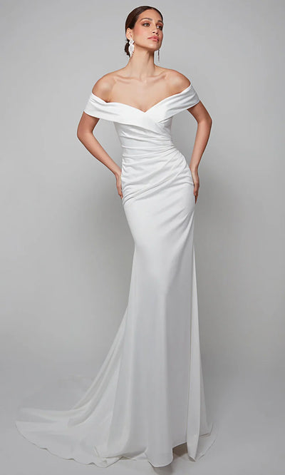 Alyce Paris 7059 - Ruched Satin Fitted Bridal Gown Wedding Dresses
