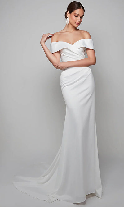 Alyce Paris 7059 - Ruched Satin Fitted Bridal Gown Wedding Dresses