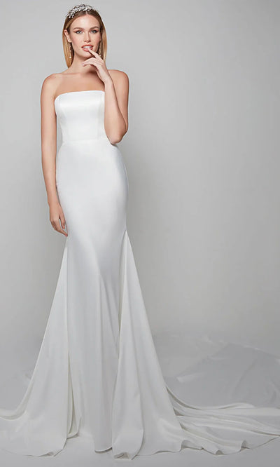 Alyce Paris 7060 - Minimalist Straight Neckline Gown Wedding Dresses