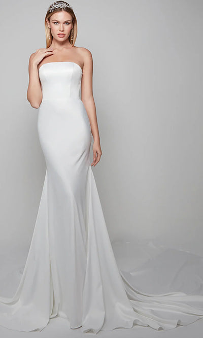 Alyce Paris 7060 - Minimalist Straight Neckline Gown Wedding Dresses