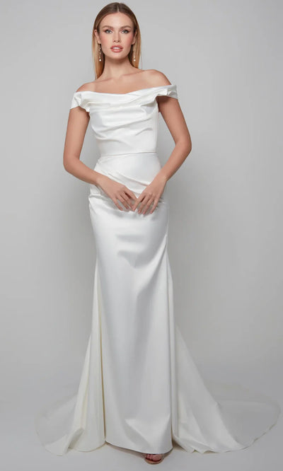 Alyce Paris 7064 - Ruched Waist Duchess Satin Gown Wedding Dresses
