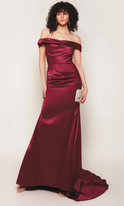 Alyce Paris 7064 - Ruched Waist Duchess Satin Gown Wedding Dresses
