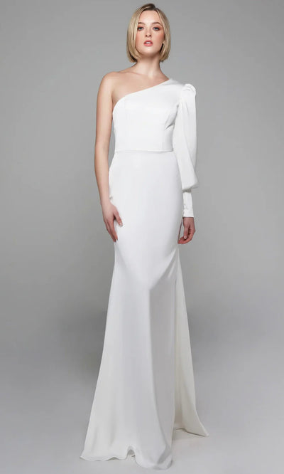 Alyce Paris 7065 - Bishop Sleeve One Shoulder Gown Wedding Dresses