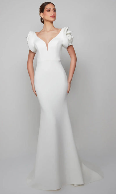 Alyce Paris 7066 - Sculpted Sleeve V-Neck Long Gown Evening Dresses