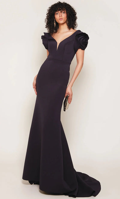 Alyce Paris 7066 - Sculpted Sleeve V-Neck Long Gown Evening Dresses