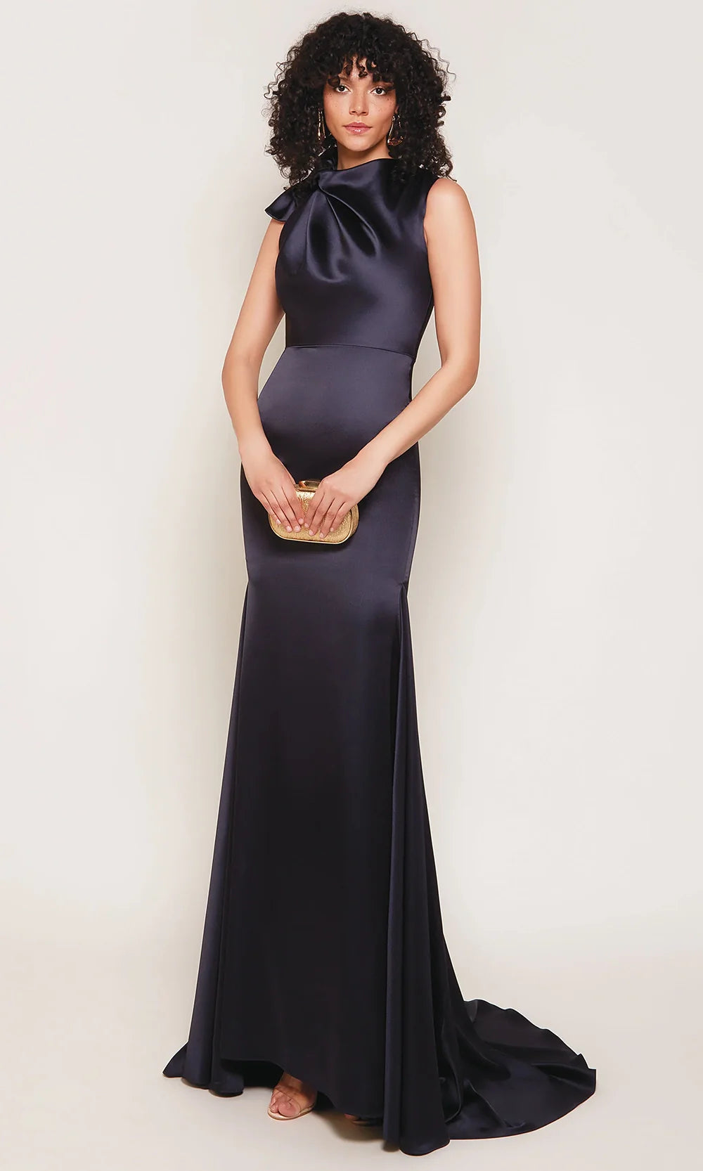 Alyce Paris 7067 - Draped High Neck Satin Gown Evening Dresses