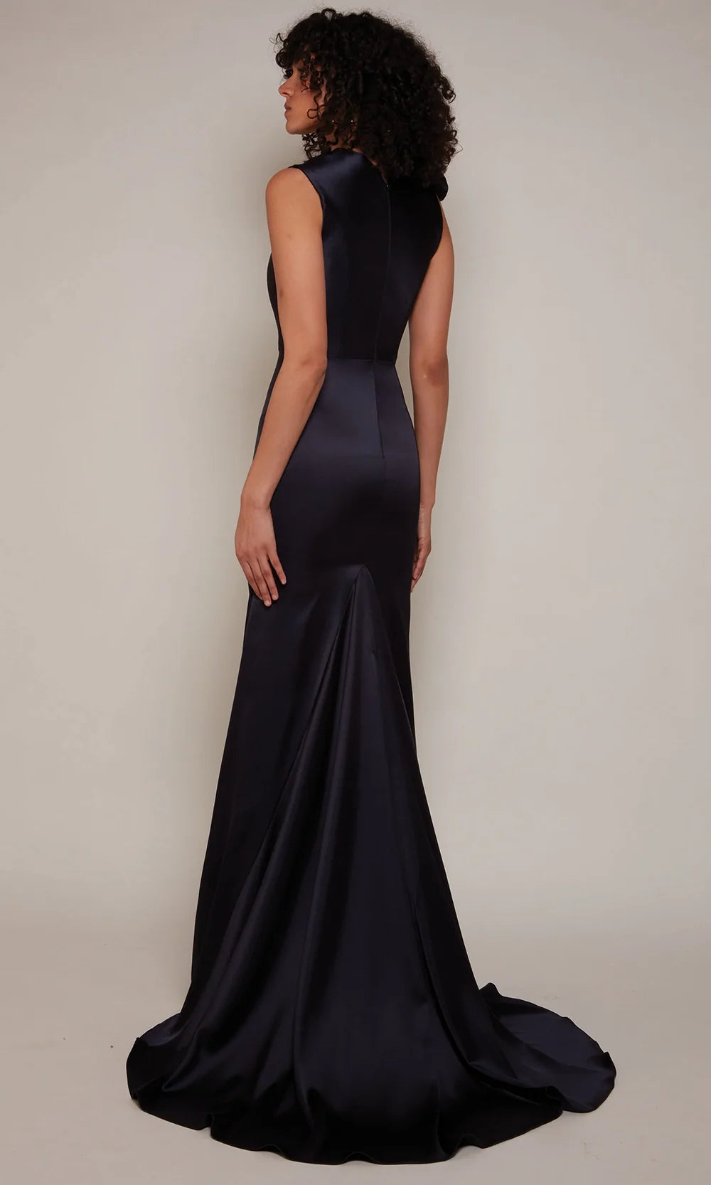 Alyce Paris 7067 - Draped High Neck Satin Gown Evening Dresses