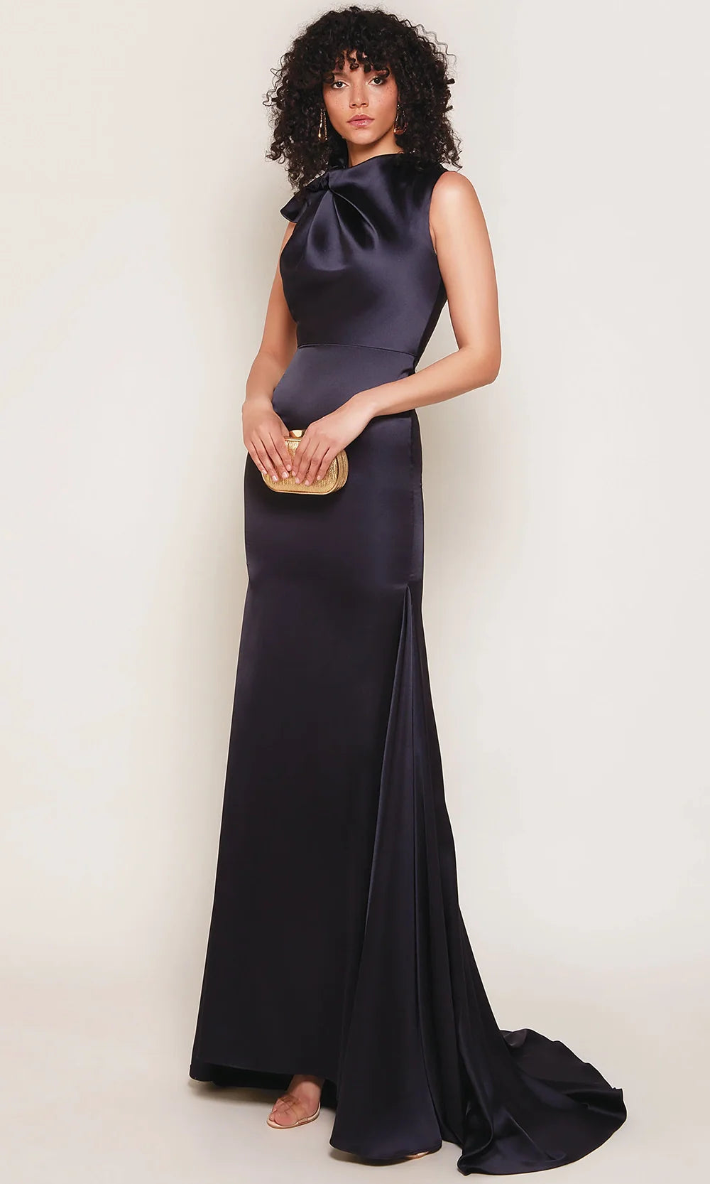 Alyce Paris 7067 - Draped High Neck Satin Gown Evening Dresses