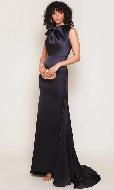 Alyce Paris 7067 - Draped High Neck Satin Gown Evening Dresses