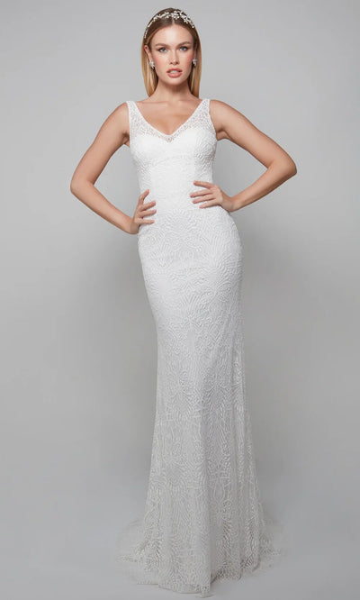 Alyce Paris 7075 - Allover Lace Fitted Long Gown Wedding Dresses