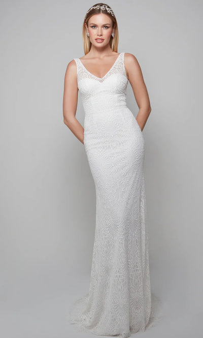 Alyce Paris 7075 - Allover Lace Fitted Long Gown Wedding Dresses