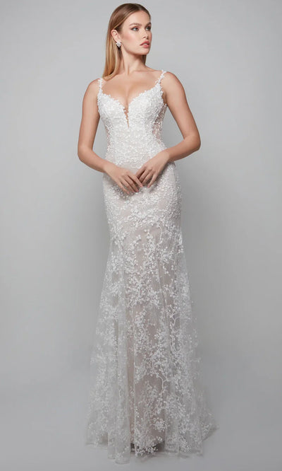 Alyce Paris 7077 - Spaghetti Strap Lace Bodice Bridal Dress Wedding Dresses