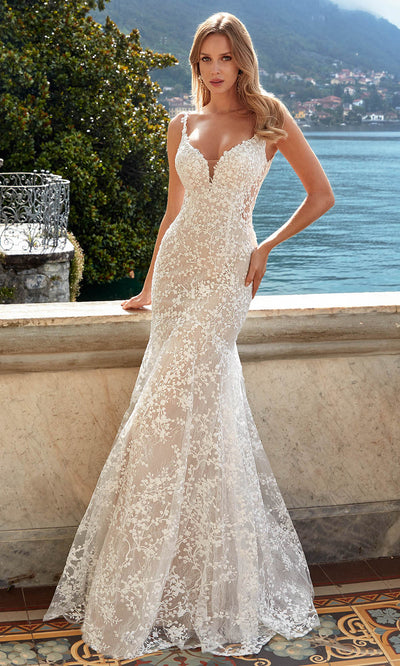Alyce Paris 7077 - Spaghetti Strap Lace Bodice Bridal Dress Wedding Dresses