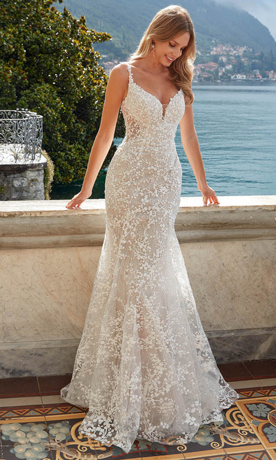 Alyce Paris 7077 - Spaghetti Strap Lace Bodice Bridal Dress Wedding Dresses