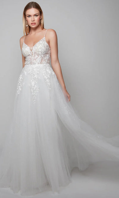 Alyce Paris 7079 - Lace Appliqued Tulle Ballgown Wedding Dresses
