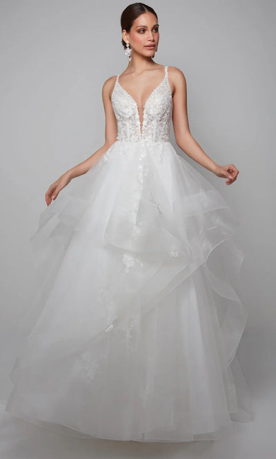 Alyce Paris 7080 - Lace-Up Back Embroidered Tulle Gown Wedding Dresses