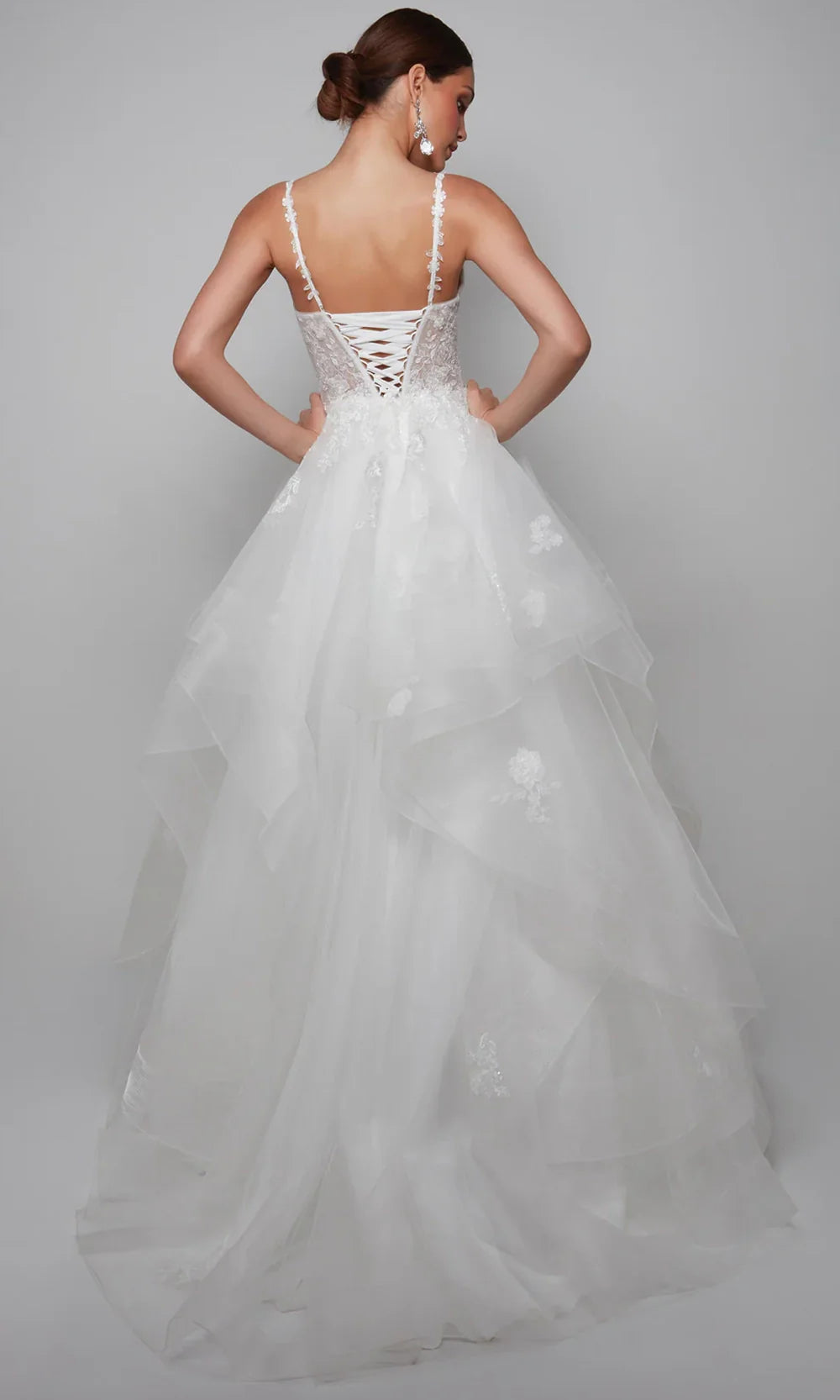Alyce Paris 7080 - Lace-Up Back Embroidered Tulle Gown Wedding Dresses