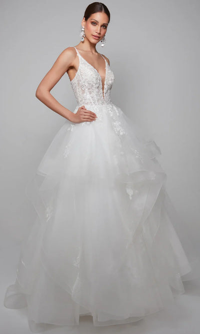 Alyce Paris 7080 - Lace-Up Back Embroidered Tulle Gown Wedding Dresses