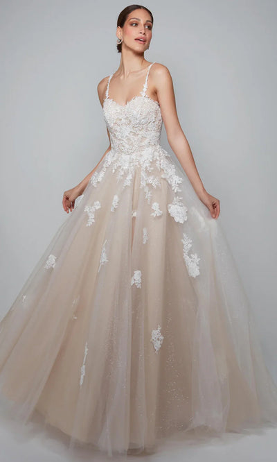 Alyce Paris 7084 - Plunging V-Back Embroidered Dress Wedding Dresses