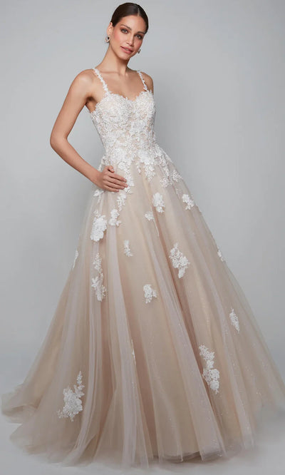 Alyce Paris 7084 - Plunging V-Back Embroidered Dress Wedding Dresses