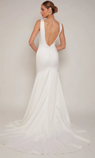Alyce Paris 7091 - High Slit Sleeveless Satin Bridal Gown Wedding Dresses