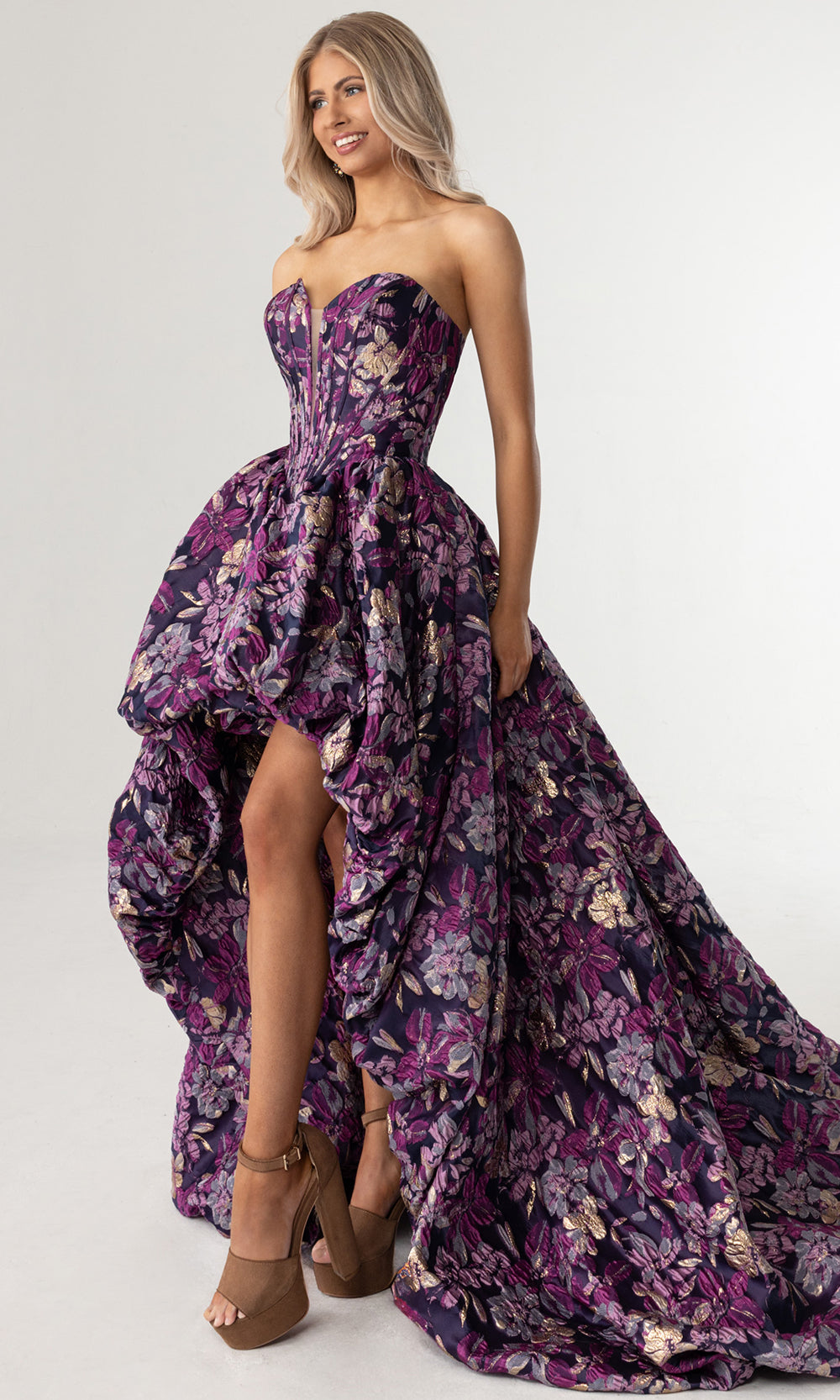 Rachel Allan 70928 - Plunging Sweetheart Bubble A-Line Gown Prom Dresses in Navy