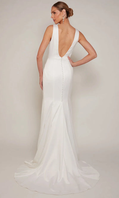 Alyce Paris 7093 - Corset Bodice Sheath Bridal Dress with Slit Wedding Dresses