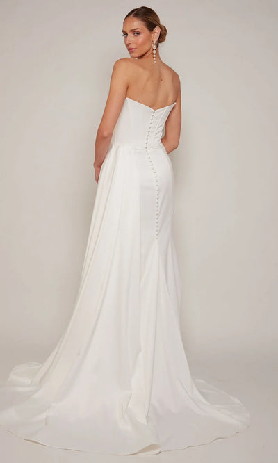Alyce Paris 7093 - Corset Bodice Sheath Bridal Dress with Slit Wedding Dresses