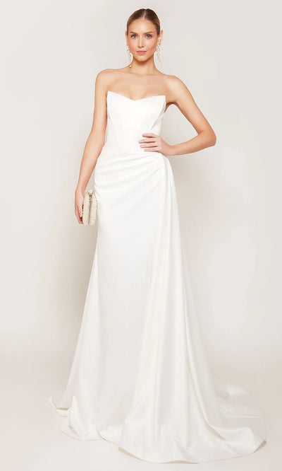 Alyce Paris 7093 - Corset Bodice Sheath Bridal Dress with Slit Wedding Dresses