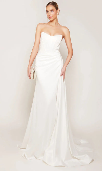 Alyce Paris 7093 - Corset Bodice Sheath Bridal Dress with Slit Wedding Dresses