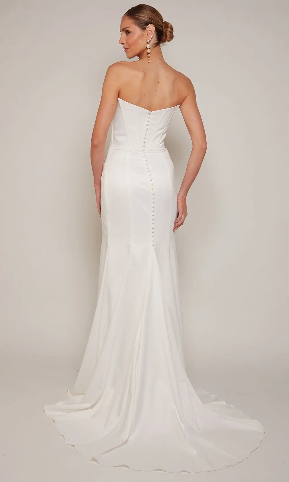 Alyce Paris 7093 - Corset Bodice Sheath Bridal Dress with Slit Wedding Dresses