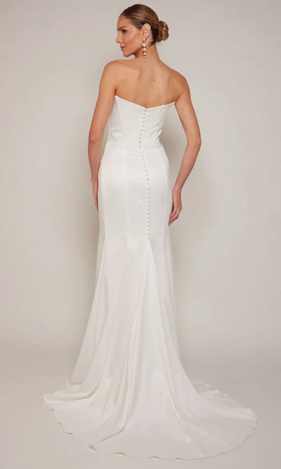 Alyce Paris 7093 - Corset Bodice Sheath Bridal Dress with Slit Wedding Dresses