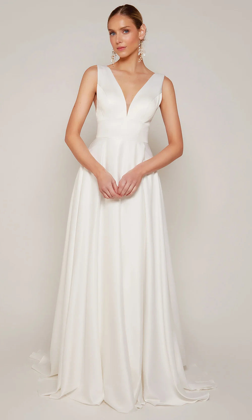 Alyce Paris 7096 - Button Back High Slit Bridal Dress Wedding Dresses