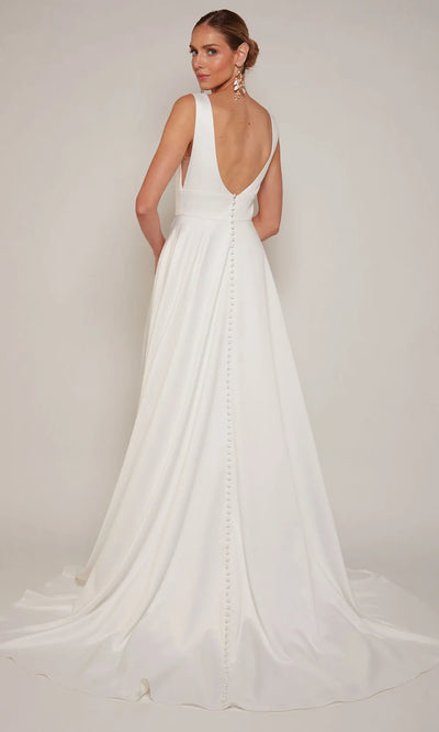 Alyce Paris 7096 - Button Back High Slit Bridal Dress Wedding Dresses