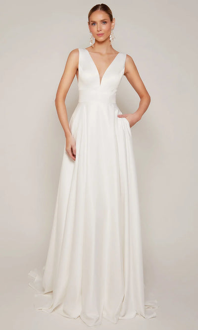 Alyce Paris 7096 - Button Back High Slit Bridal Dress Wedding Dresses