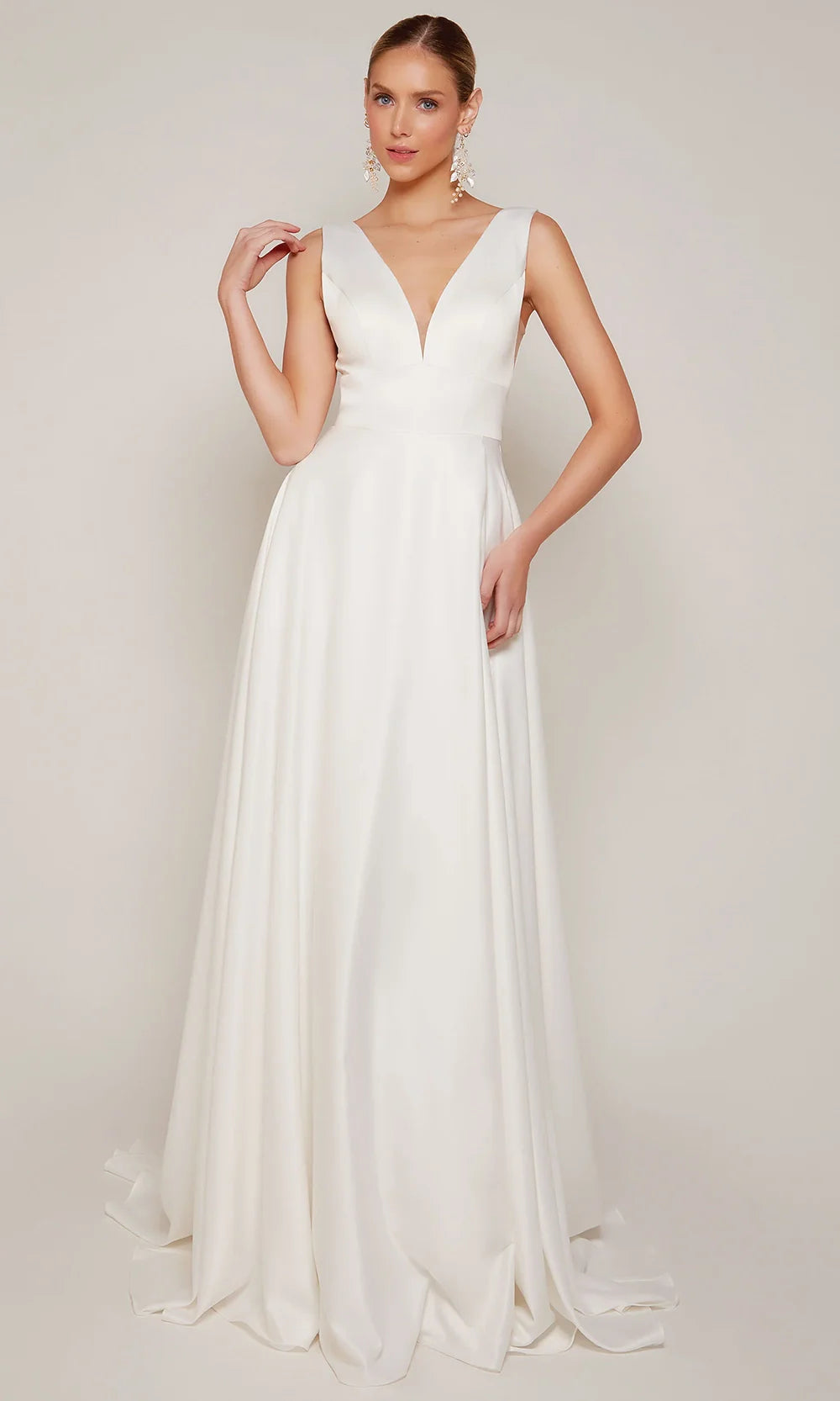 Alyce Paris 7096 - Button Back High Slit Bridal Dress Wedding Dresses