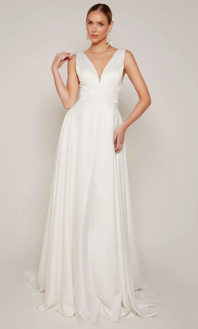 Alyce Paris 7096 - Button Back High Slit Bridal Dress Wedding Dresses