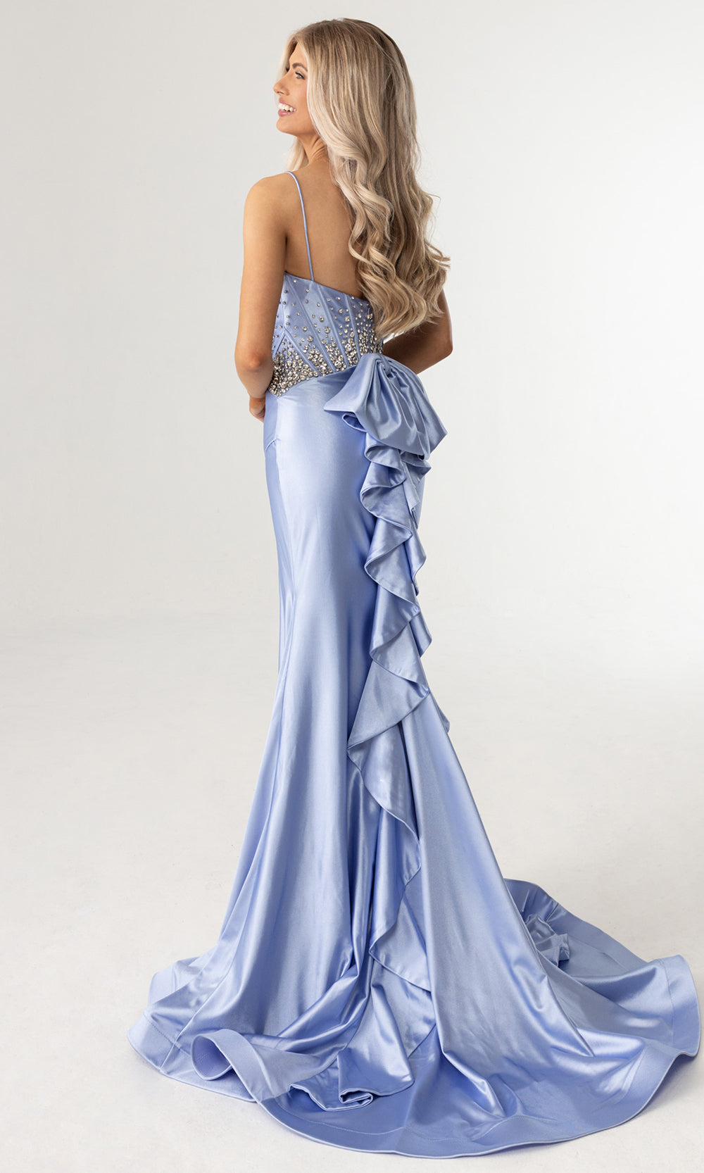 Rachel Allan 70971 - Beaded Bustier Sleeveless Fitted Gown Prom Dresses in Blue