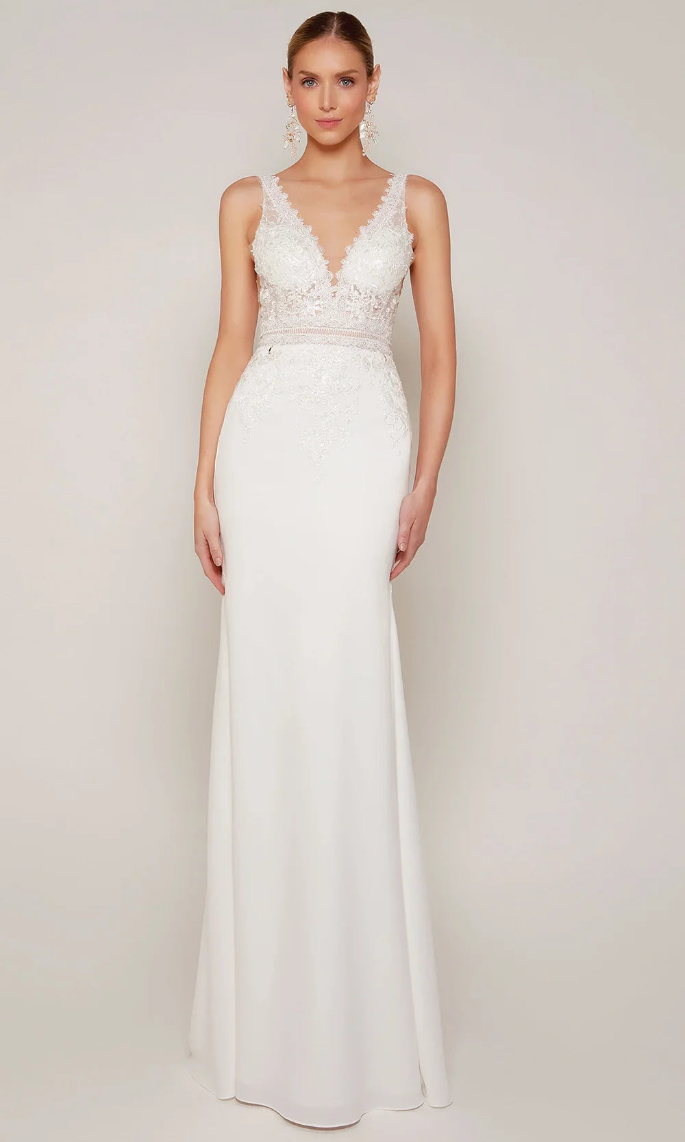 Alyce Paris 7097 - Lace Bodice Sleeveless Dress with Overskirt Wedding Dresses