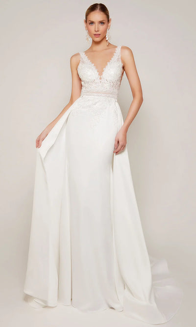 Alyce Paris 7097 - Lace Bodice Sleeveless Dress with Overskirt Wedding Dresses